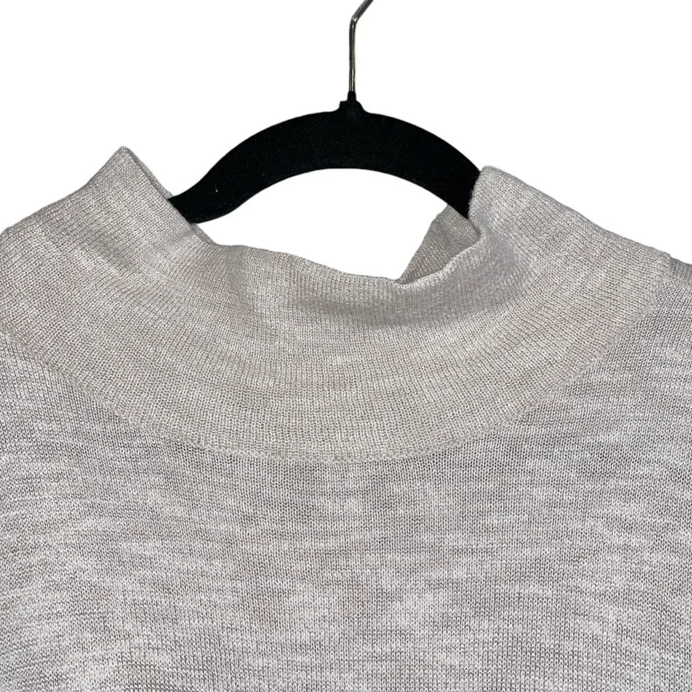 Nic + Zoe Women's Mock Neck Top Size L/XL Tan Sleeveless Knit Casual Rayon Linen - Picture 2 of 6